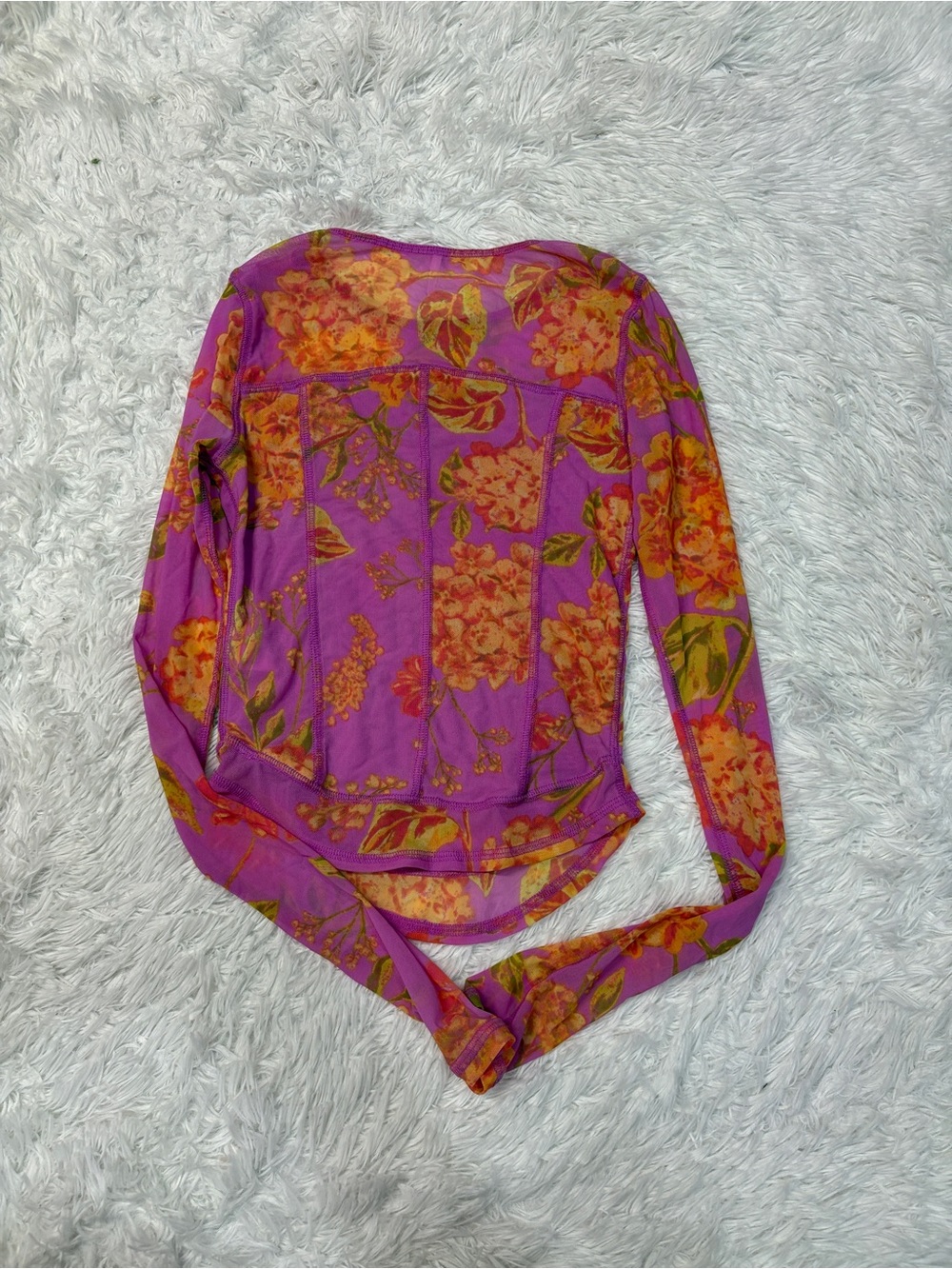 Free People Betty's Garden Top At In Iris Combo Pink - Picture 4 of 4